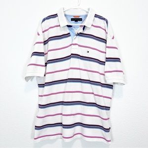 Tommy Hilfiger Striped Short Sleeve Collared Polo 2005 Size XL